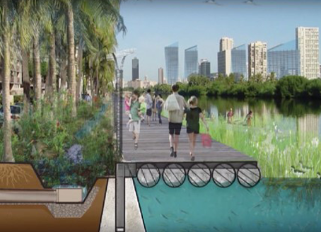 Artists drawing of Ala Wai Watershed Collaboration (AWWC)